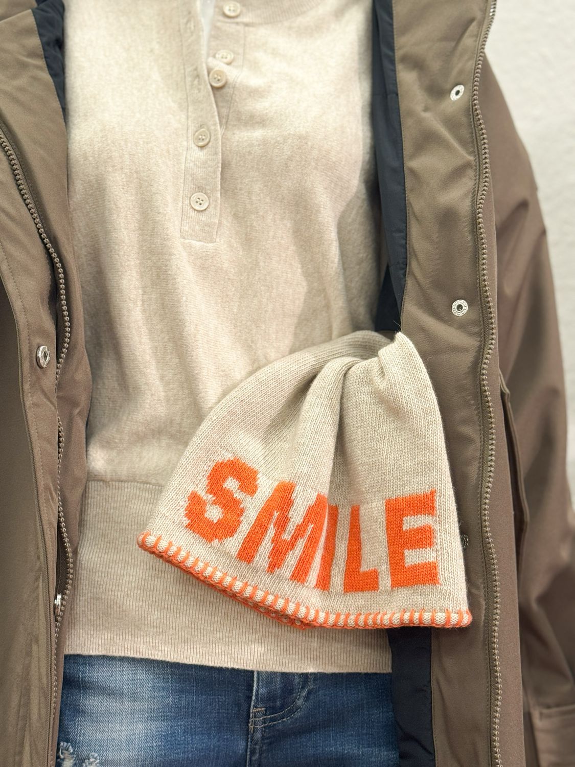 Cashmerebeanie mit umsticktem Saum ZWILLINGSHERZ