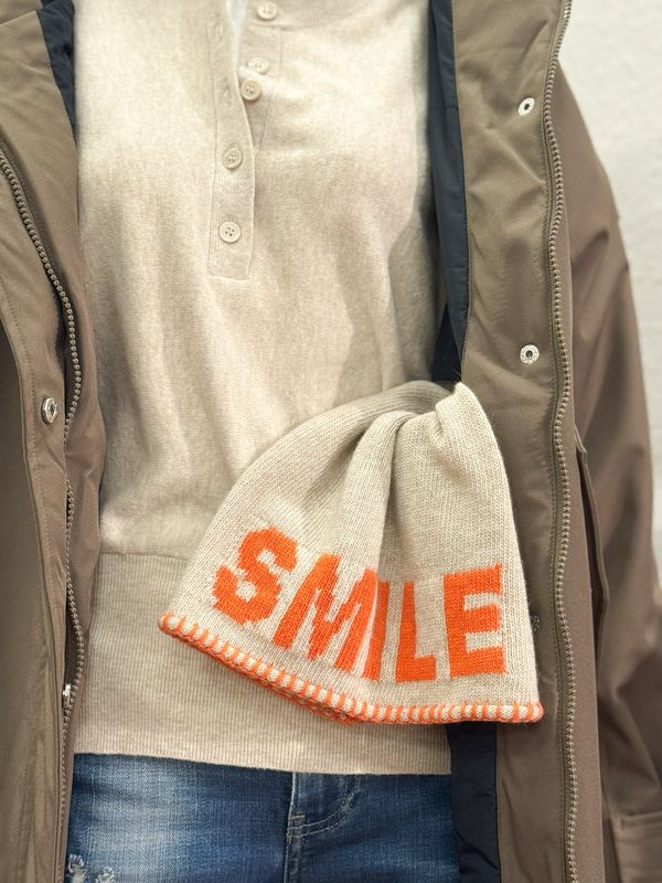 Cashmerebeanie mit umsticktem Saum ZWILLINGSHERZ