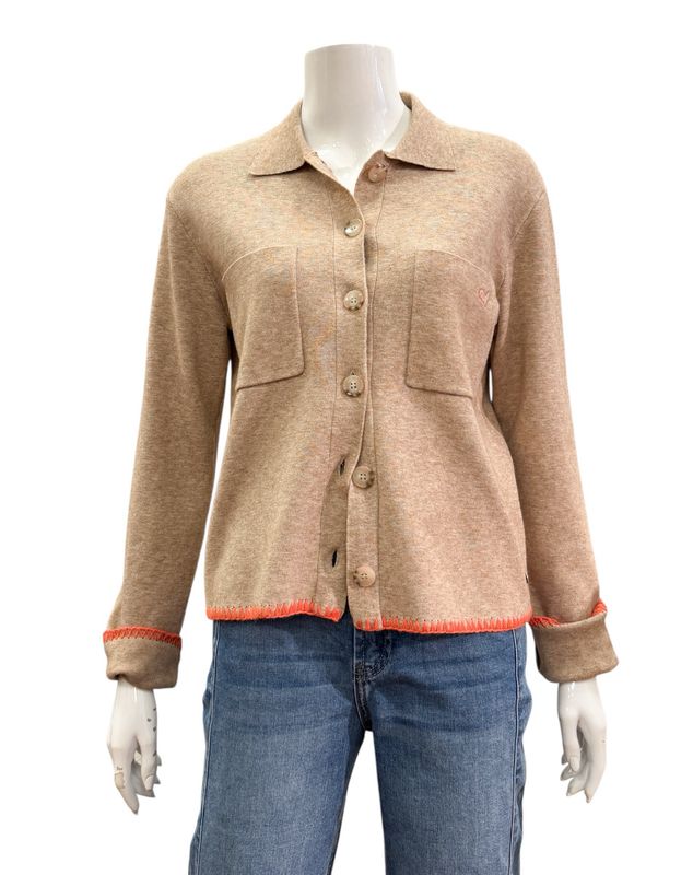 261313-123 desert orange Cardigan mit Kragen FRIEDA&FREDDIES - fällt gut aus-siehe Größenangaben im Text