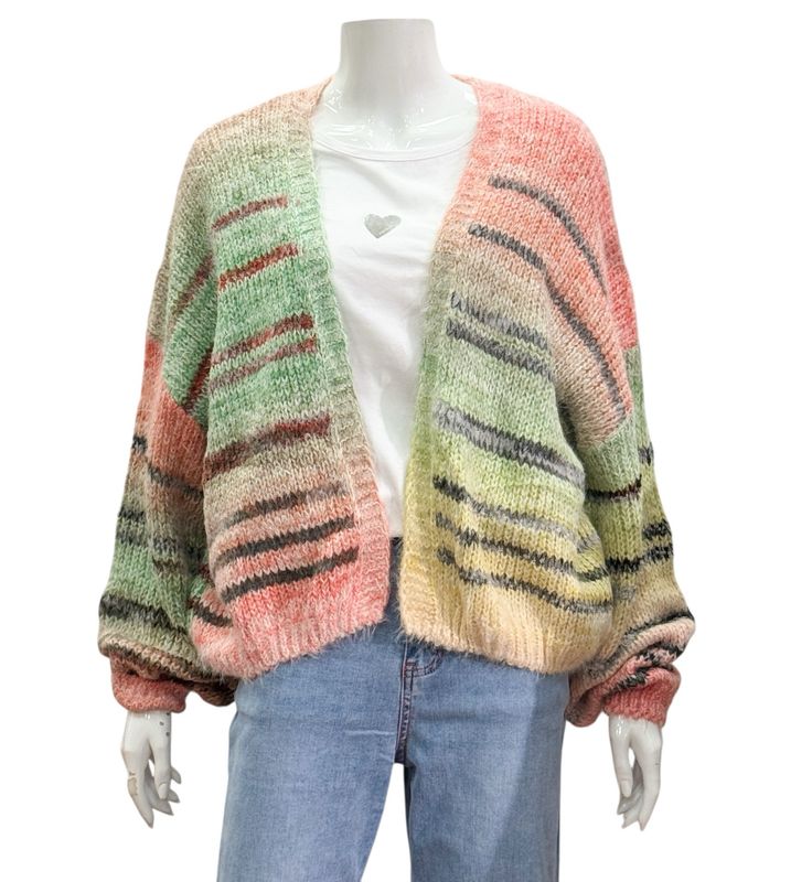 523-13 offener Cardigan bunt one size BODY TOUCH