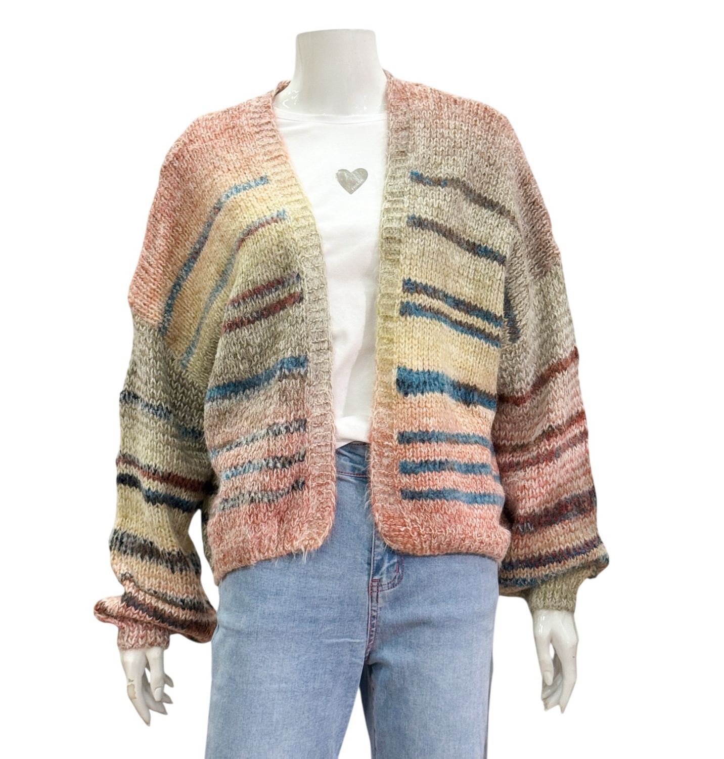 523-8 offener Cardigan bunt one size BODY TOUCH