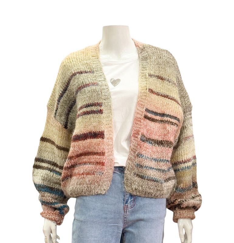 523-9 offener Cardigan bunt one size BODY TOUCH