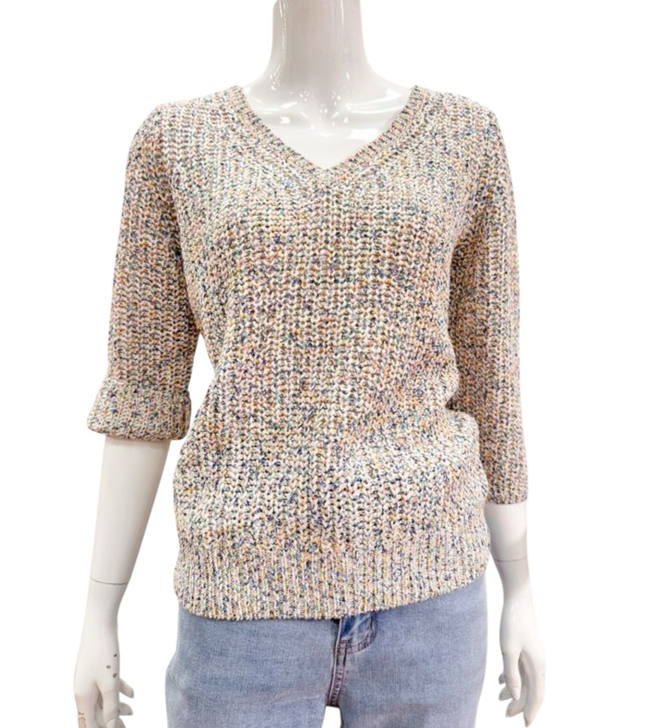 SLK444-8943-103 3/4 Arm BW Mix Pullover all colours BLOOMINGS