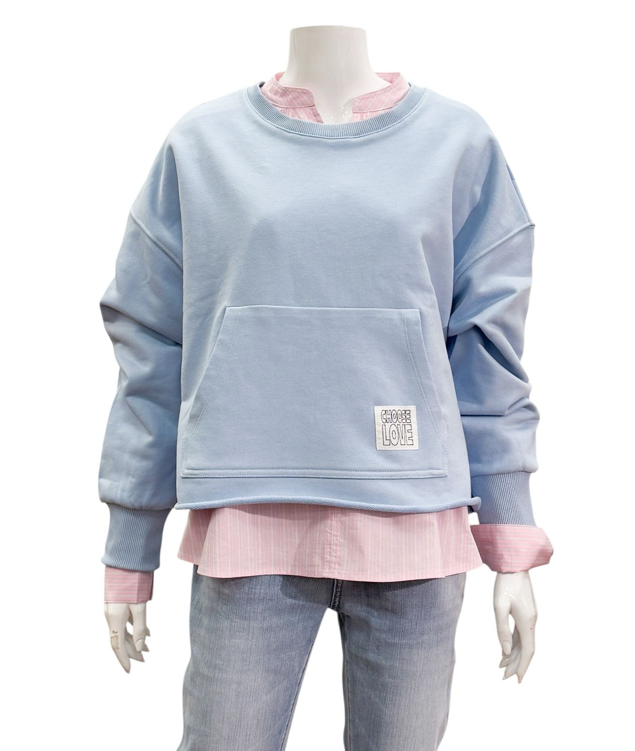 51365-10827 light denim blue Sweater THE SHIRT PROJECT