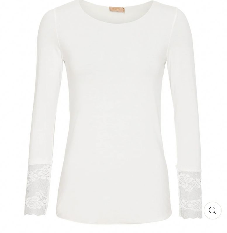 11297 weiß Unterziehshirt mit Spitzenmanschette MARTA DU CHATEAU