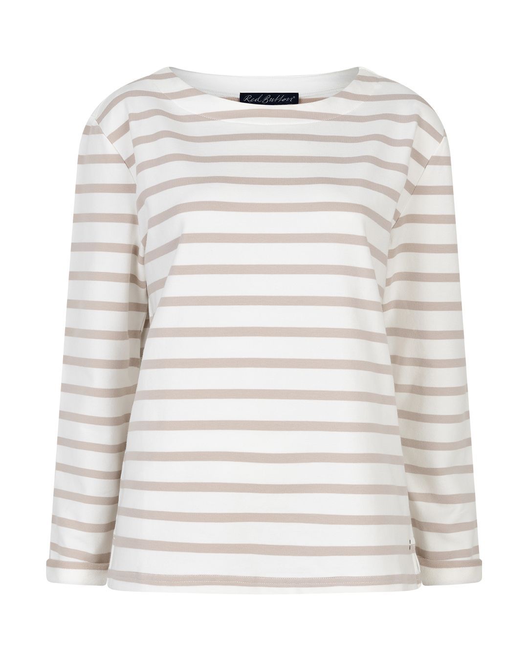 SRB4753 Terry Stripeshirt milk taupe RED BUTTON
