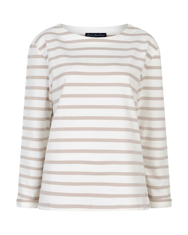 SRB4753 Terry Stripeshirt milk taupe RED BUTTON SRB4753 Terry Stripeshirt milk taupe RED BUTTON