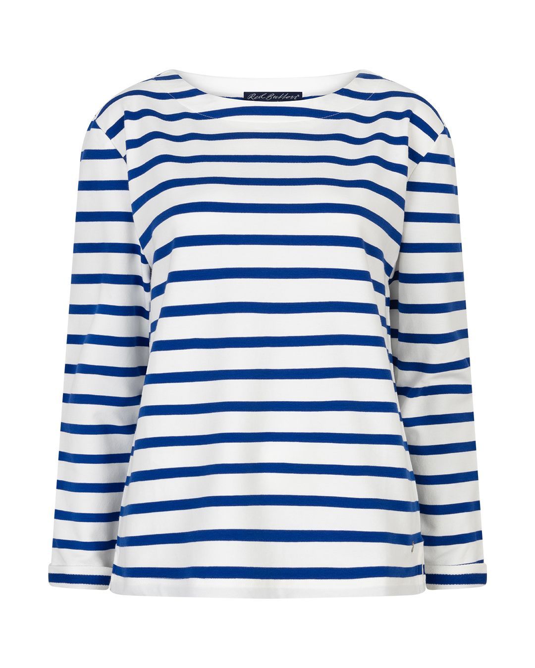 SRB4753 Terry Stripeshirt weiß cobalt RED BUTTON