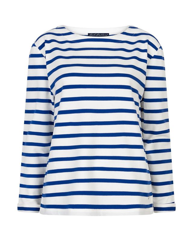 SRB4753 Terry Stripeshirt weiß cobalt RED BUTTON SRB4753 Terry Stripeshirt weiß cobalt RED BUTTON