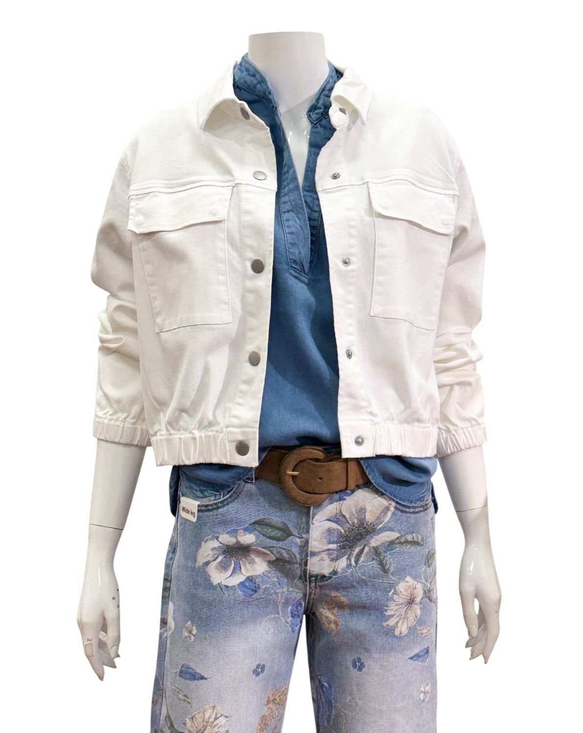 SRB4903 JUNE Jeansblouson white denim RED BUTTON