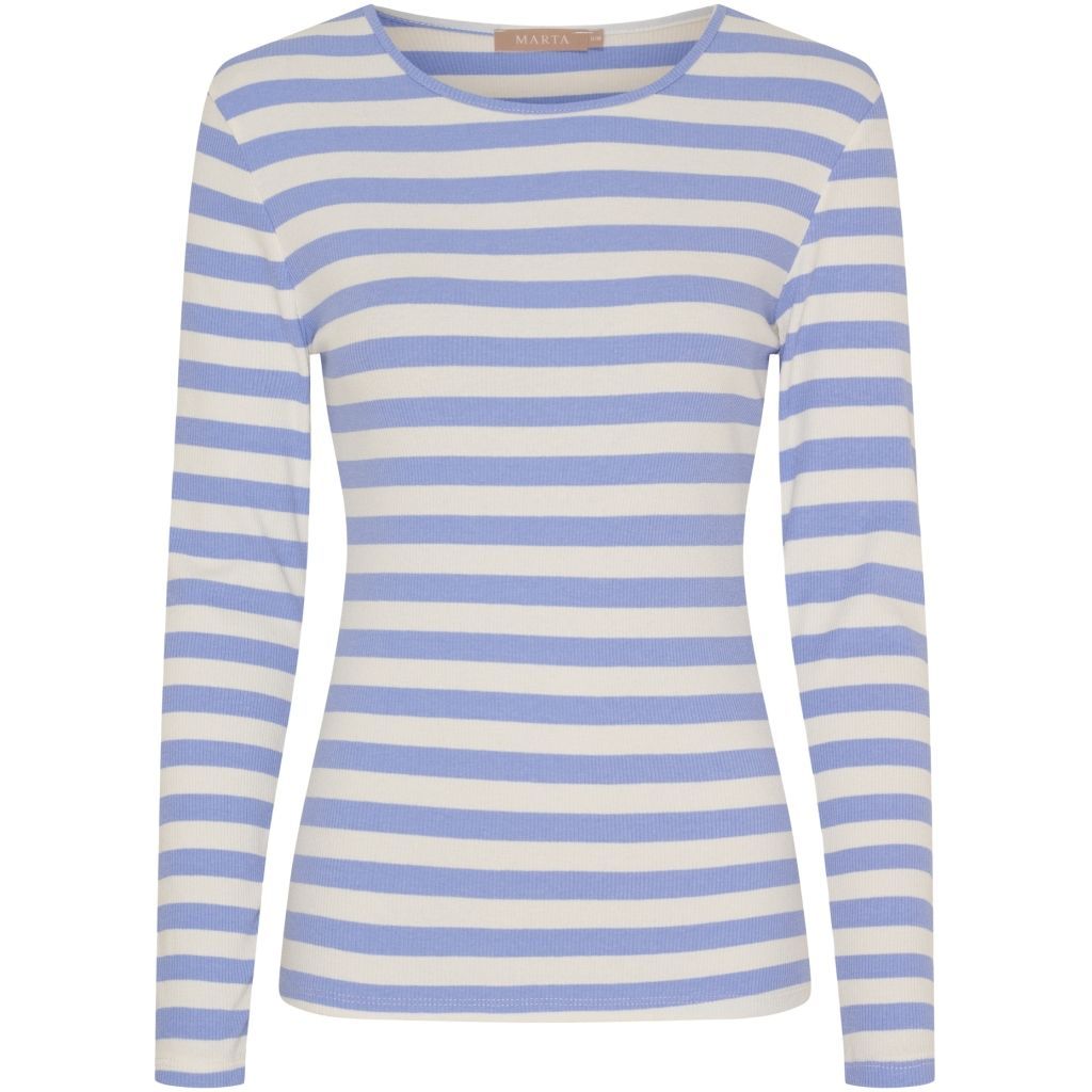 7702 stripe sky blue Ripp Basicshirt MARTA DU CHATEAU
