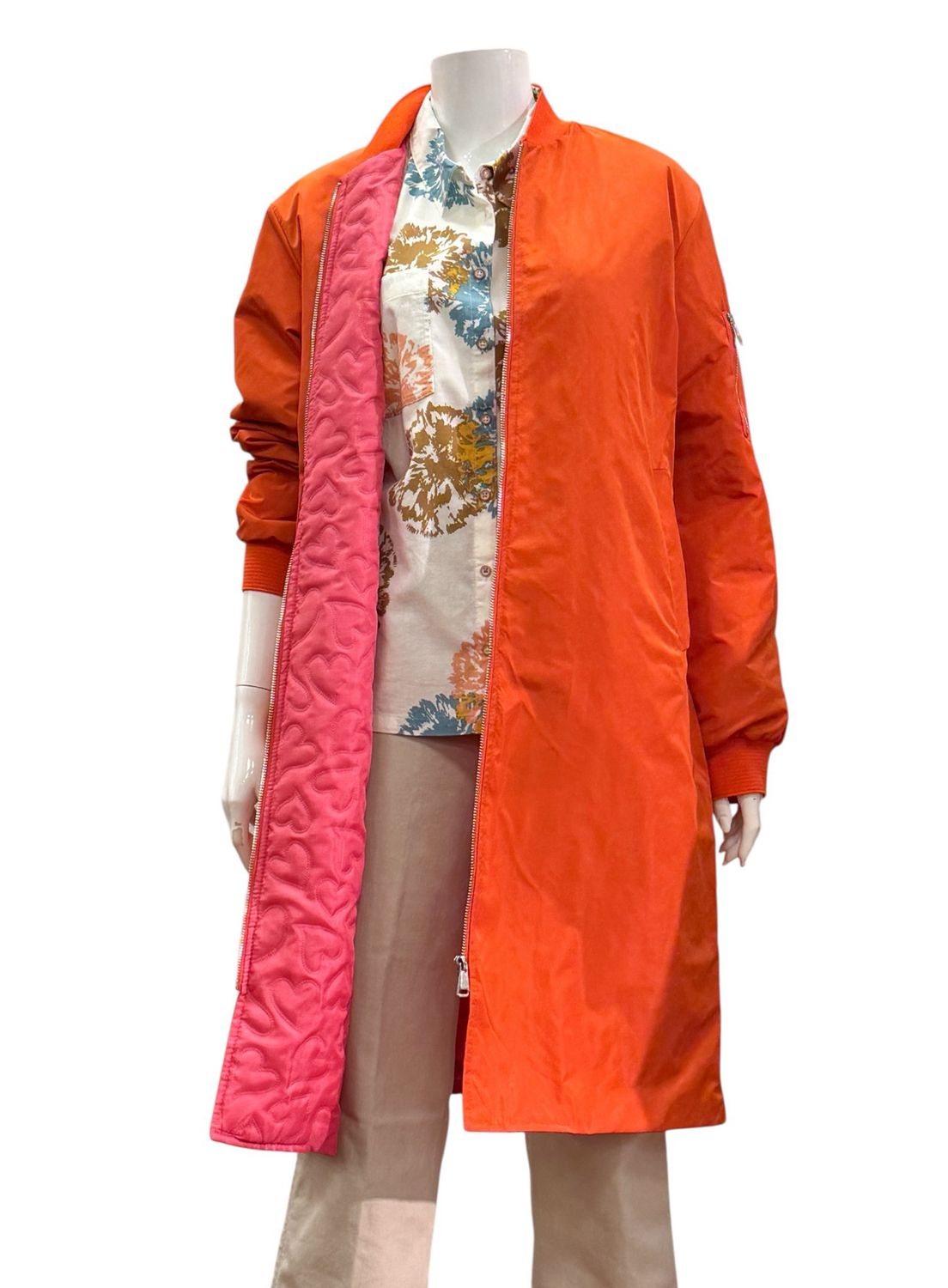 1003 orange Longblouson mit leichtem Steppfutter BODY TOUCH