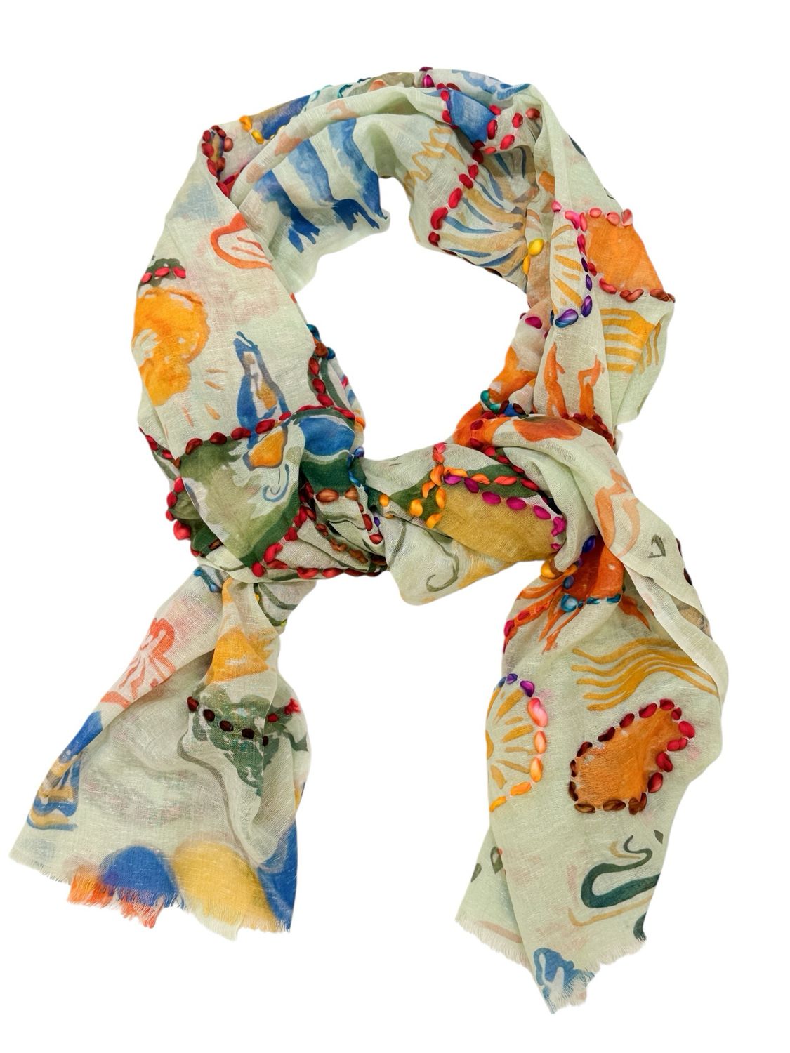 1458703-2 mint bunt bestickter Langschal MODEKONTOR 1458703-2 mint bunt bestickter Langschal MODEKONTOR