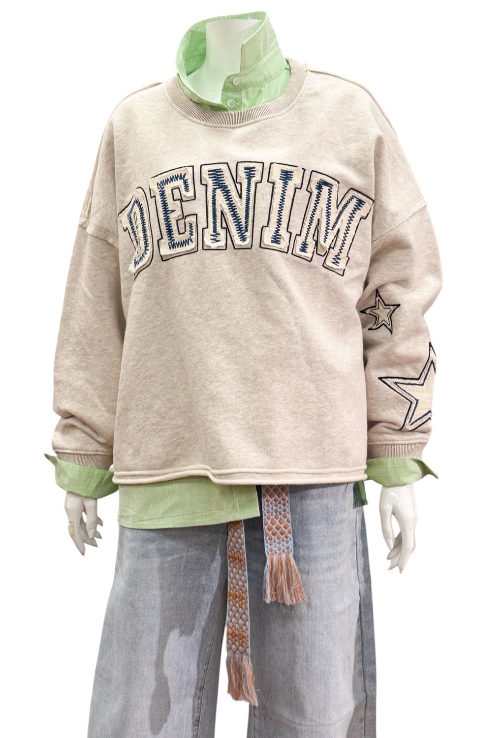 51364-10814 OVERSIZE Sweater mit Frontschriftzug THE SHIRT PROJECT