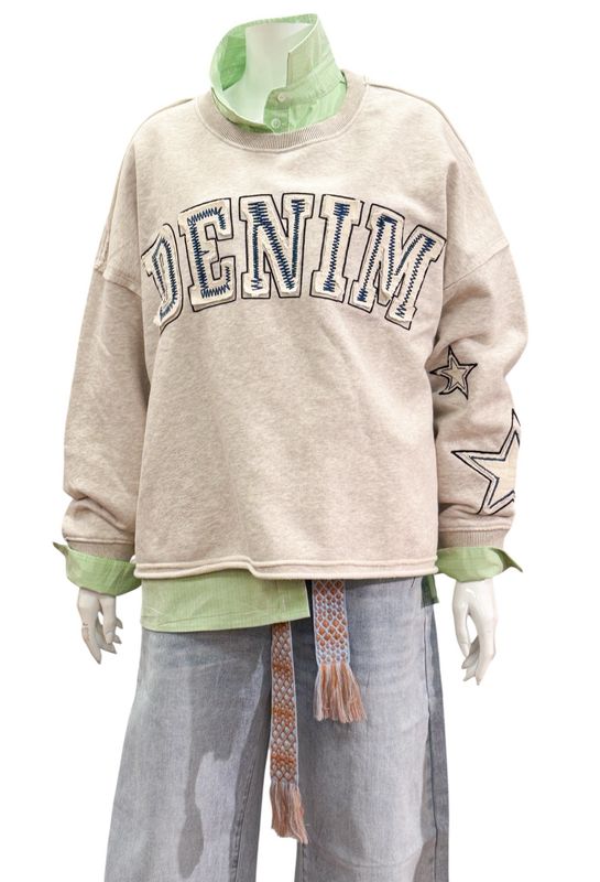 51364-10814 OVERSIZE Sweater mit Frontschriftzug THE SHIRT PROJECT