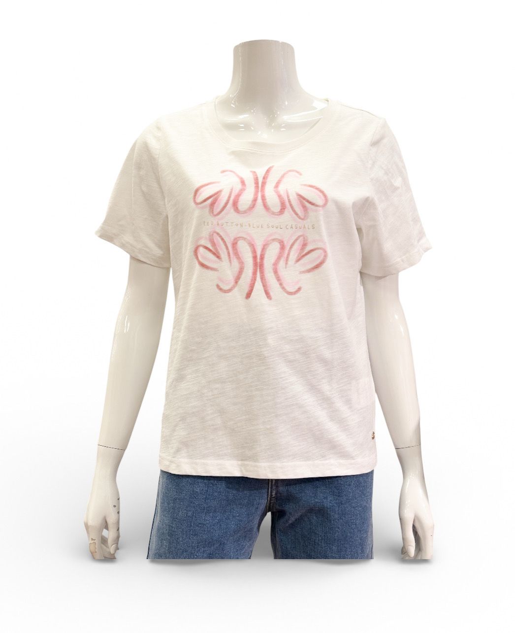 SRB4818 Temmy white rosewood BW Shirt RED BUTTON