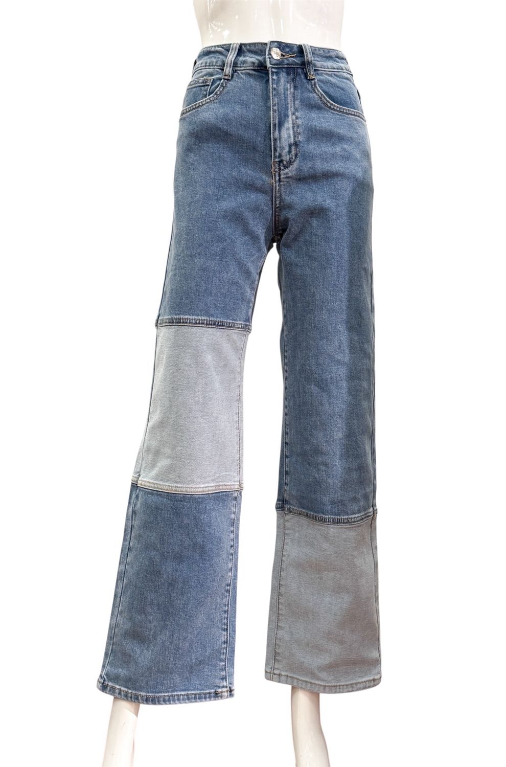 MDC247 denim Wide Leg Patchwork Jeans MARTA DU CHATEAU MDC247 denim Wide Leg Patchwork Jeans MARTA DU CHATEAU