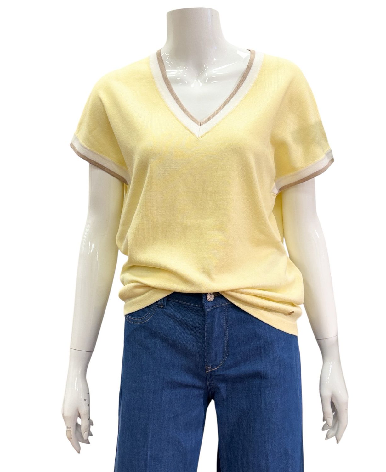 SRB4977 Jerry butter yellow Feinstrickpullover RED BUTTON