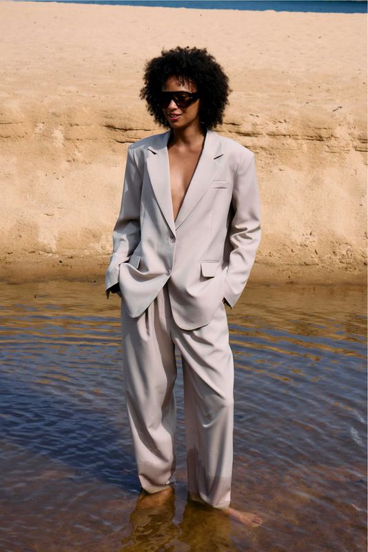 IHFAVA Oversize Blazer dove melange ICHI IHFAVA Oversize Blazer dove melange ICHI