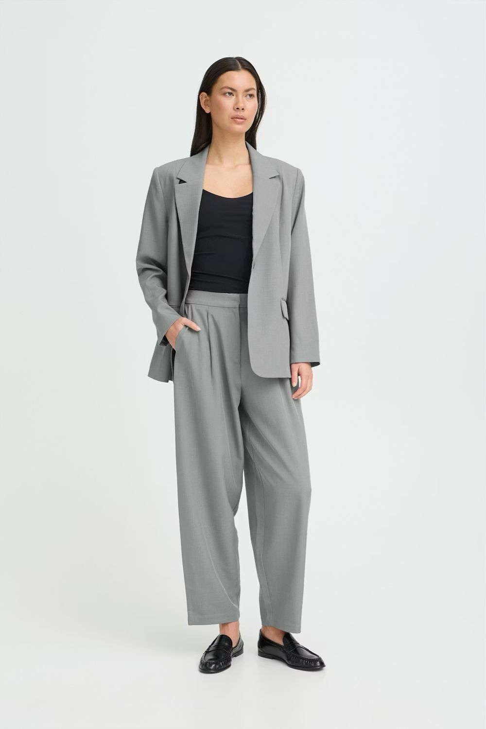 IHFAVA Barrel Hose grey melange ICHI IHFAVA Barrel Hose grey melange ICHI