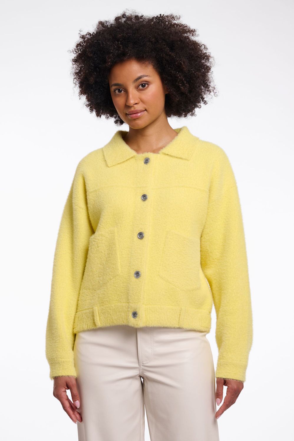 BUBBLY breezy lime flauschige Kurzjacke