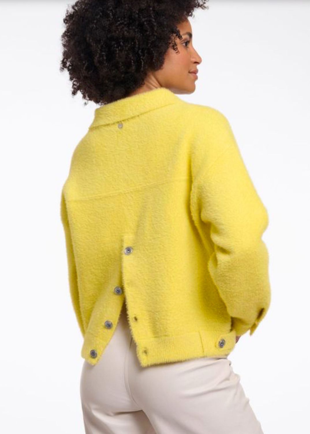 BUBBLY breezy lime flauschige Kurzjacke NEU