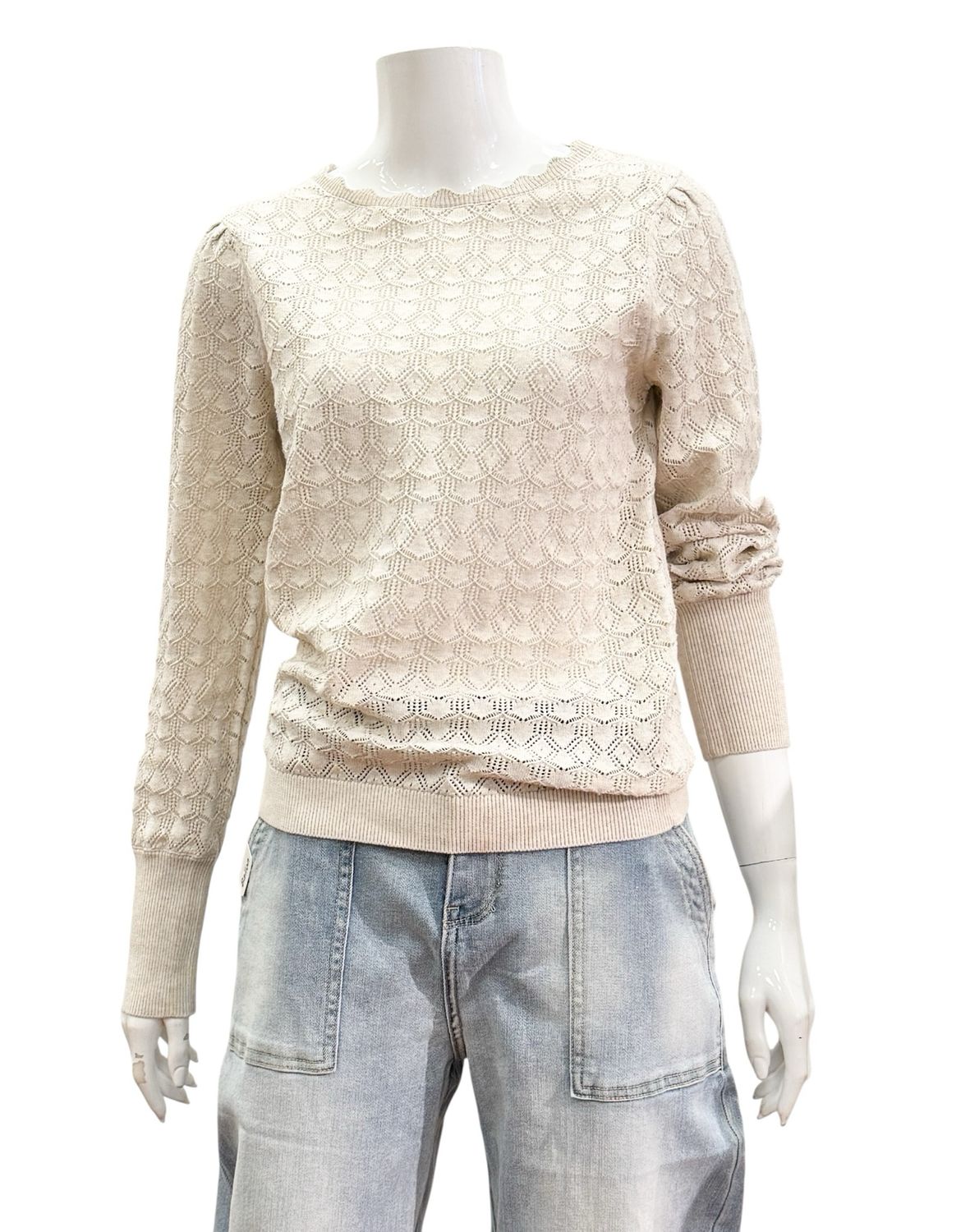 SLK20-8919 sandshell femininer Ajourpullover BLOOMINGS SLK20-8919 sandshell femininer Ajourpullover BLOOMINGS