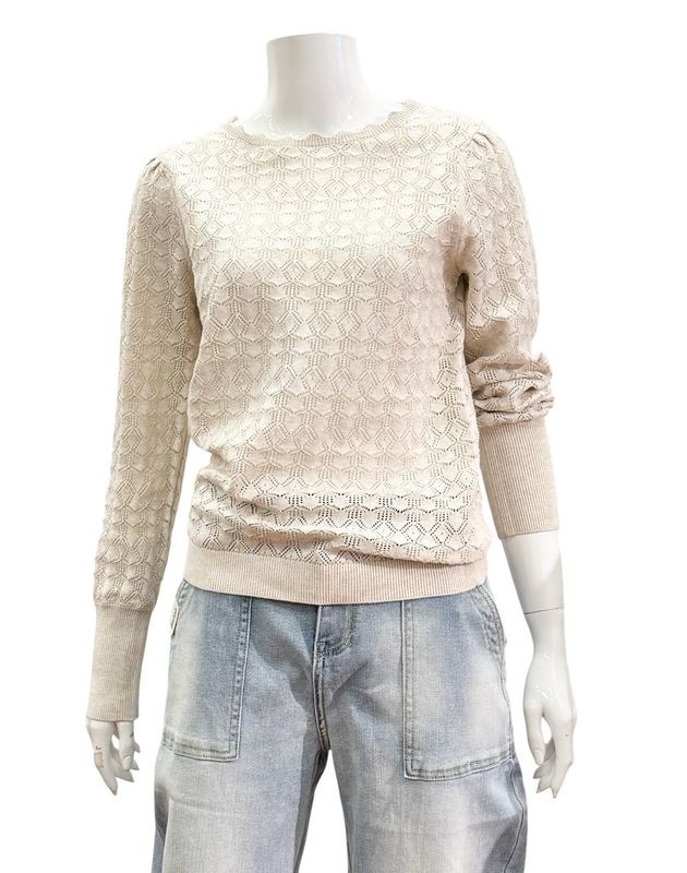 SLK20-8919 sandshell femininer Ajourpullover BLOOMINGS