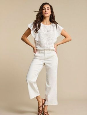 SRB4916 Conny Linen/Cotton offwhite RED BUTTON