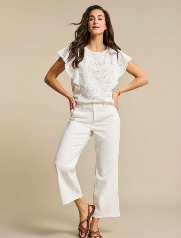 SRB4916 Conny Linen/Cotton offwhite RED BUTTON