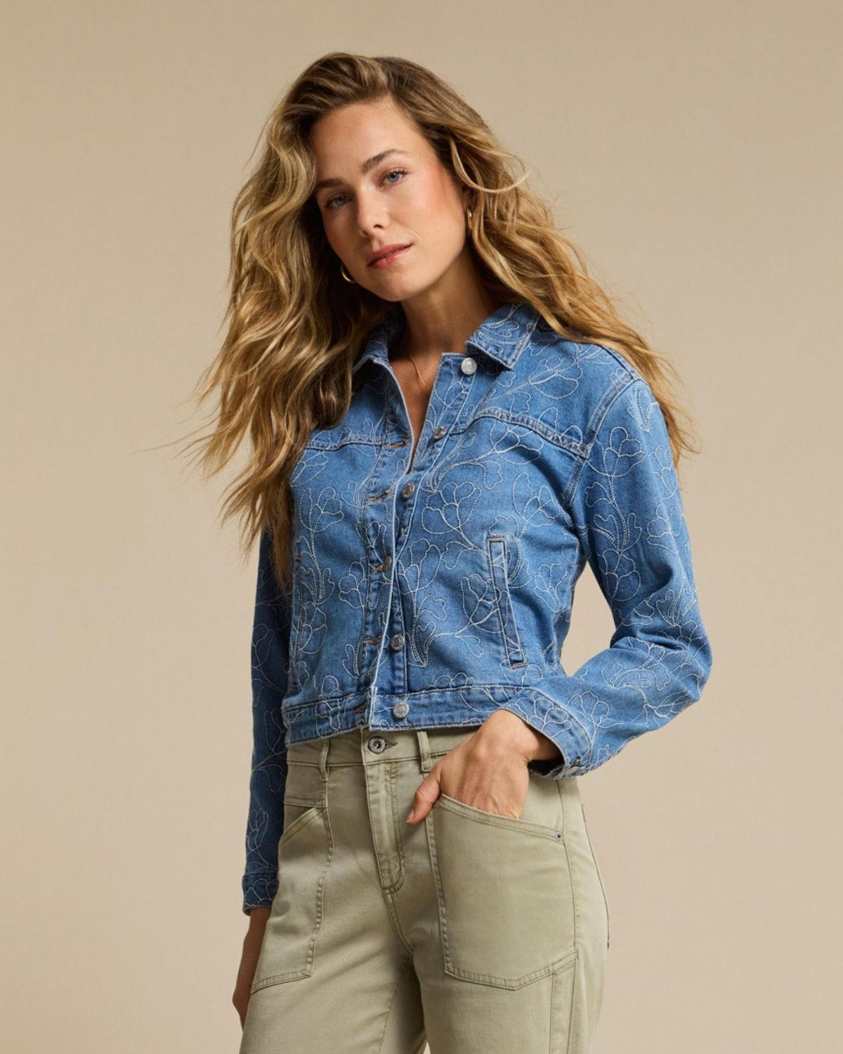 SRB4815 Sally embroidery bleach RED BUTTON