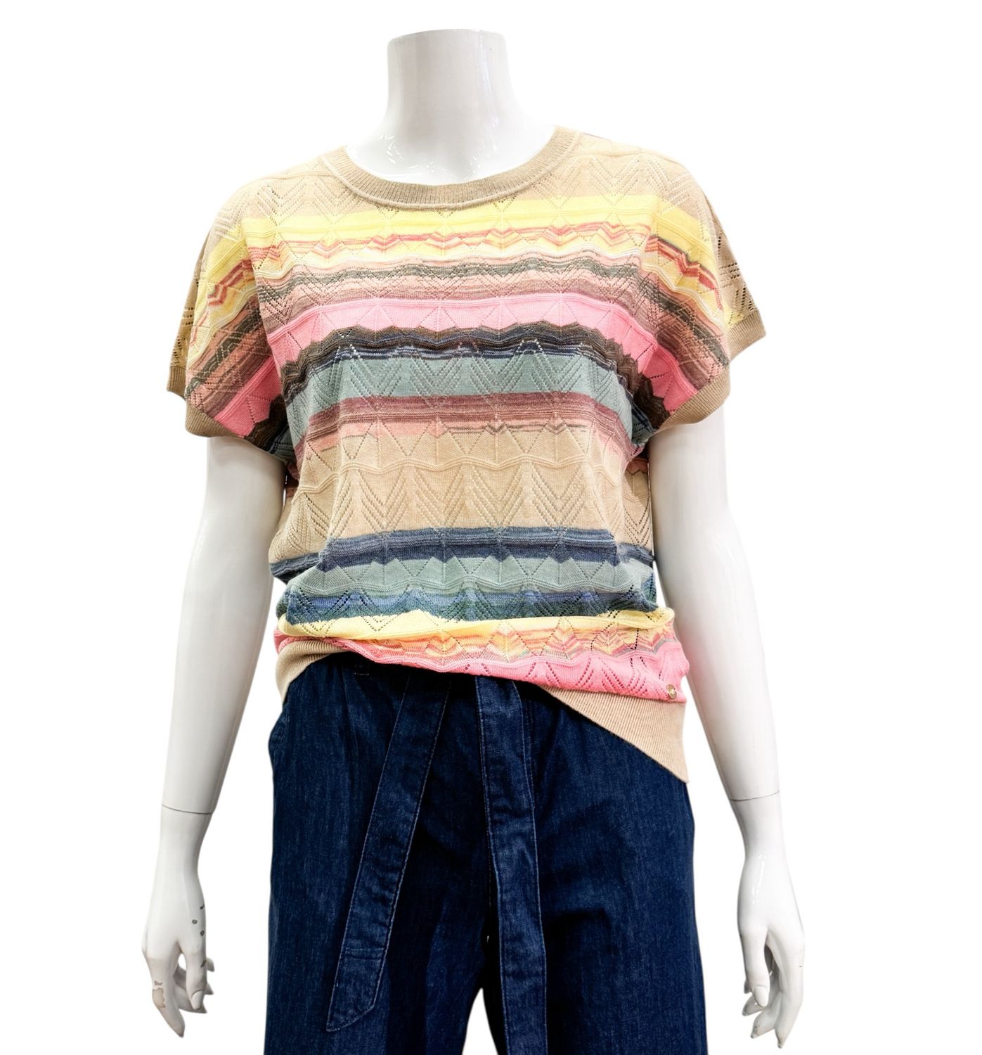 SRB4775 Jerry multi stripe RED BUTTON