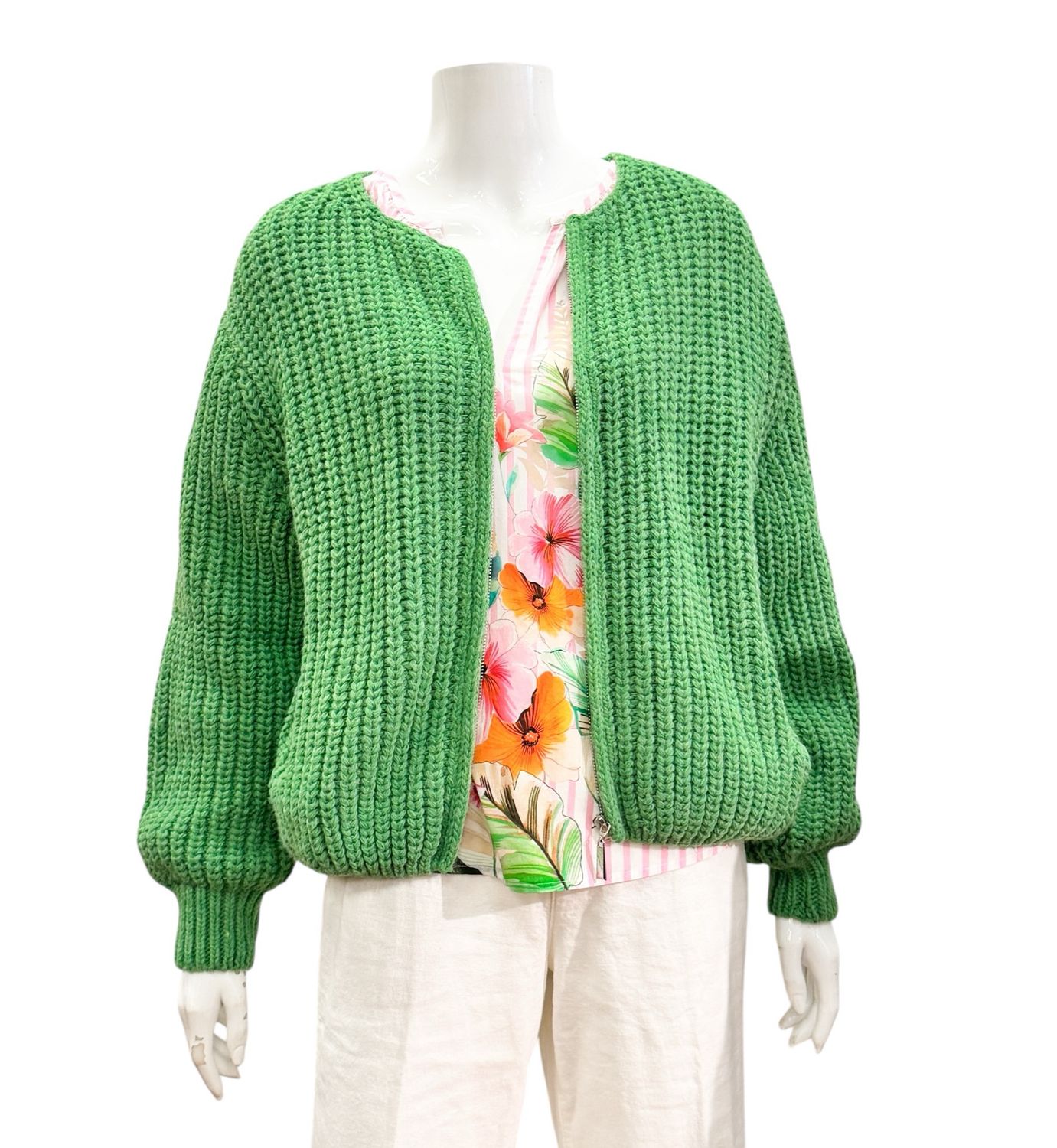 1016 Strickcardigan green BODY TOUCH