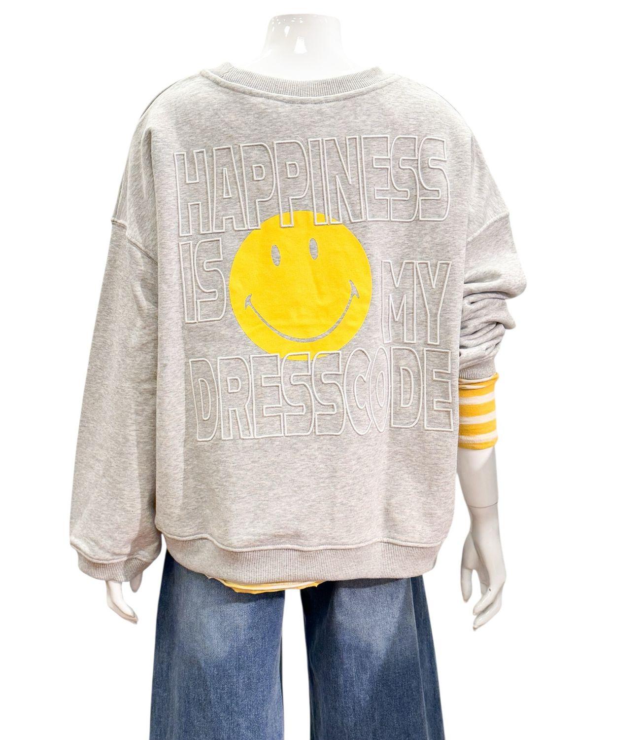 51493-10618 Sweater grey melange 51493-10618 Sweater grey melange " Happiness" THE SHIRT PROJECT