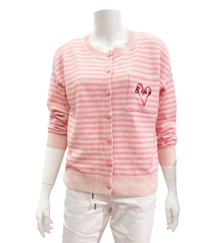 1018 Stripe Cardigan rose´pink VMILANO