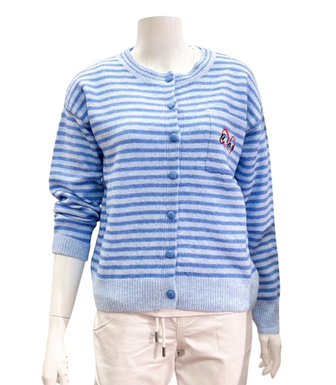 1018 Stripe Cardigan bleu ciel VMILANO 1018 Stripe Cardigan bleu ciel VMILANO