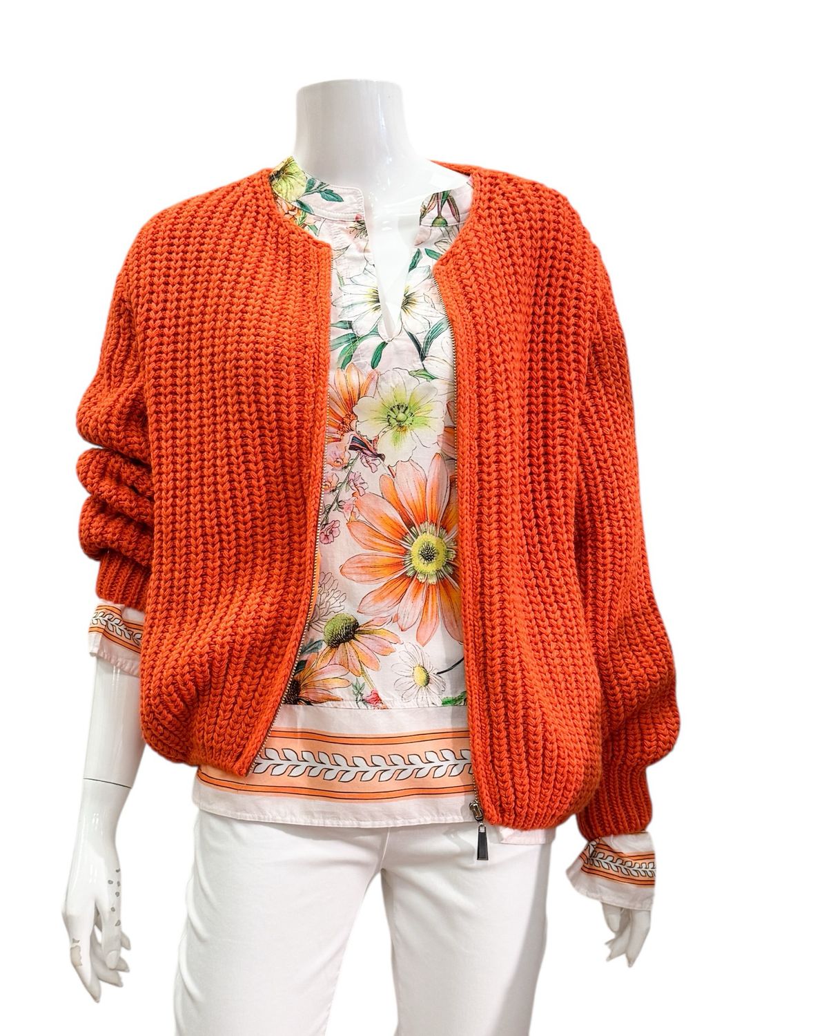 1016 Strickcardigan orange BODY TOUCH