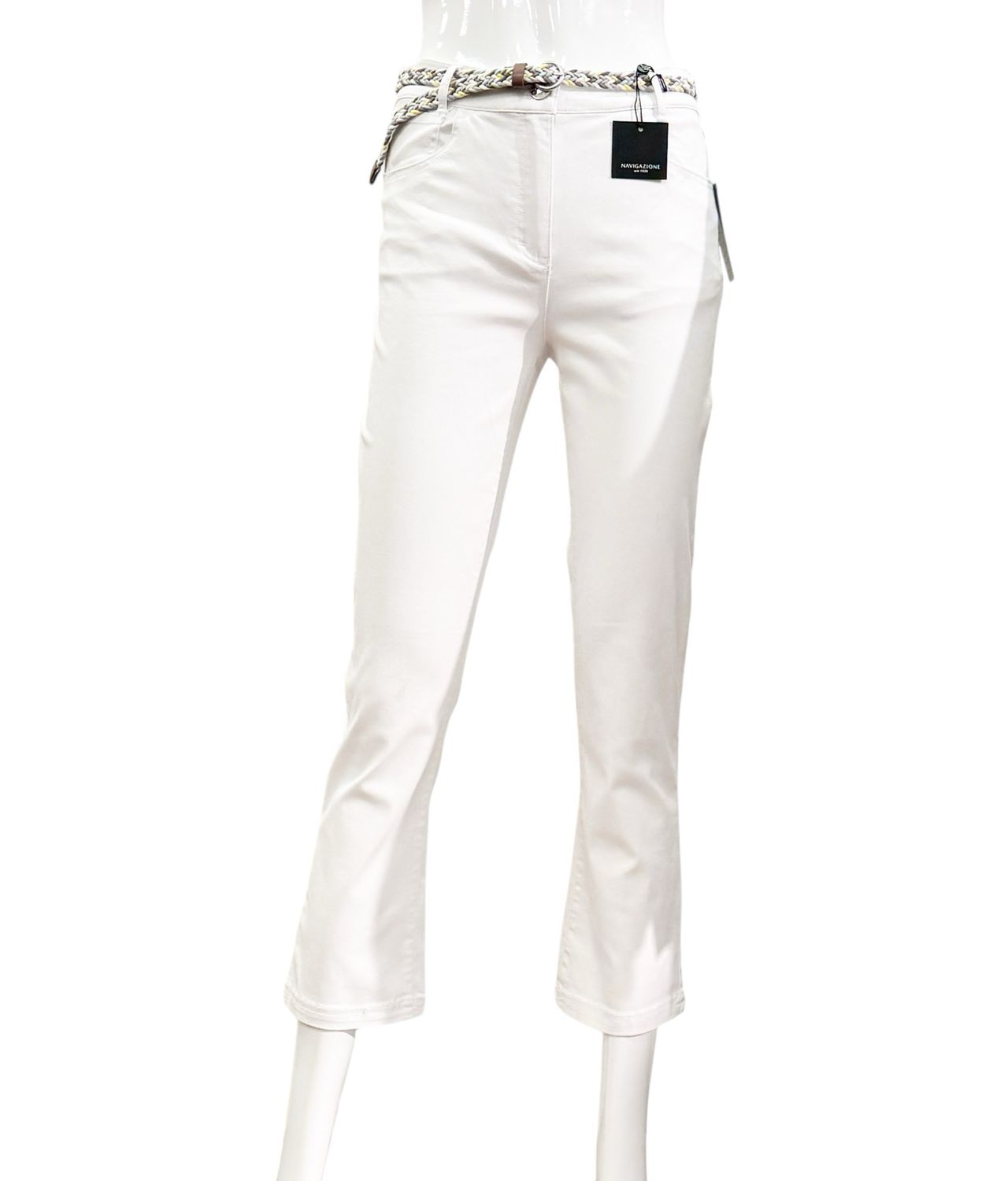 71010 weiss sommerliche 7/8 Hose NAVIGAZIONE 71010 weiss sommerliche 7/8 Hose NAVIGAZIONE