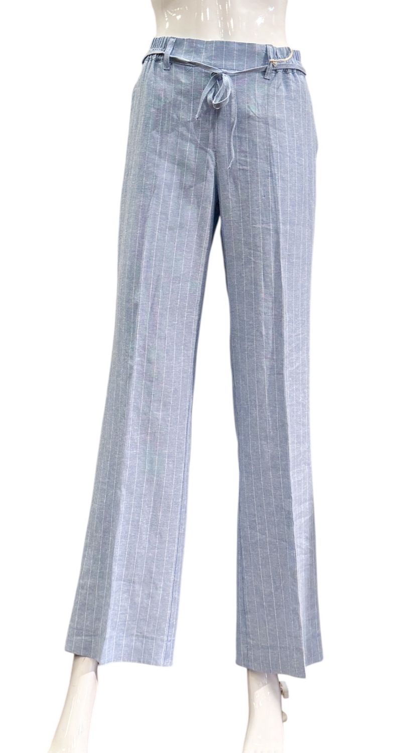 SRB4915 Claudette light blue stripe RED BUTTON