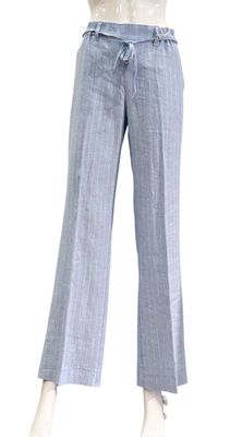 SRB4915 Claudette light blue stripe RED BUTTON