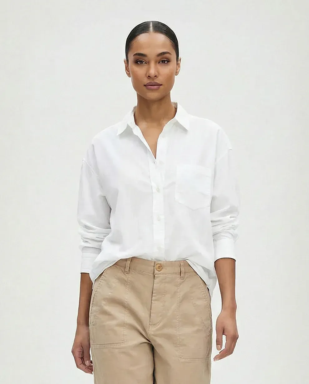 CLEO Bluse legere Oversize Hemdbluse weiß YOU TOO NEW CLEO Bluse legere Oversize Hemdbluse weiß YOU TOO NEW