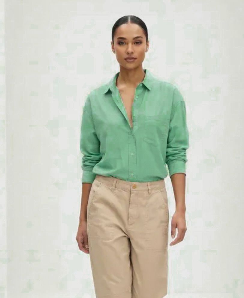 CLEO Bluse legere Oversize Hemdbluse green YOU TOO NEU CLEO Bluse legere Oversize Hemdbluse green YOU TOO NEU