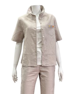 262109 Leinen BW Bluse taupe FRIEDA&FREDDIES NEU 262109 Leinen BW Bluse taupe FRIEDA&FREDDIES NEU