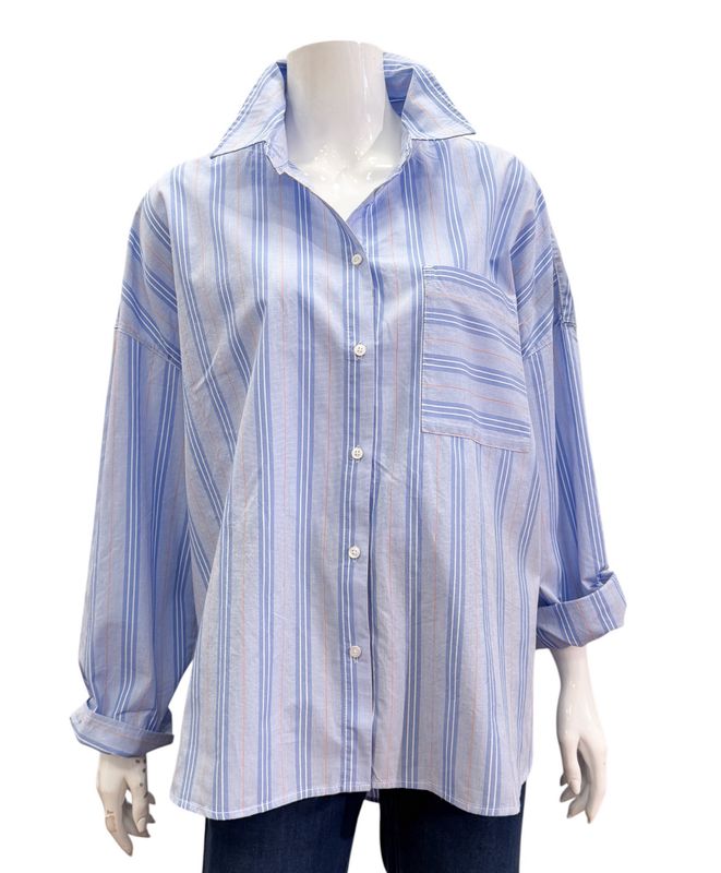 SE2503-5273 Oversize Stripe Bluse bleu SENSES THE LABEL NEU SE2503-5273 Oversize Stripe Bluse bleu SENSES THE LABEL NEU