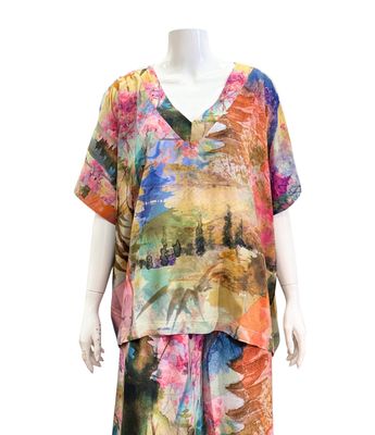 72567 Scenic bunt Oversize Blusenshirt ORIENTIQUE NEU