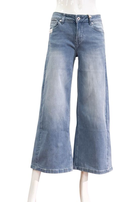 57LIORA 11646 wide Leg Culotte 100 blue denim stripe BLUE MONKEY NEU