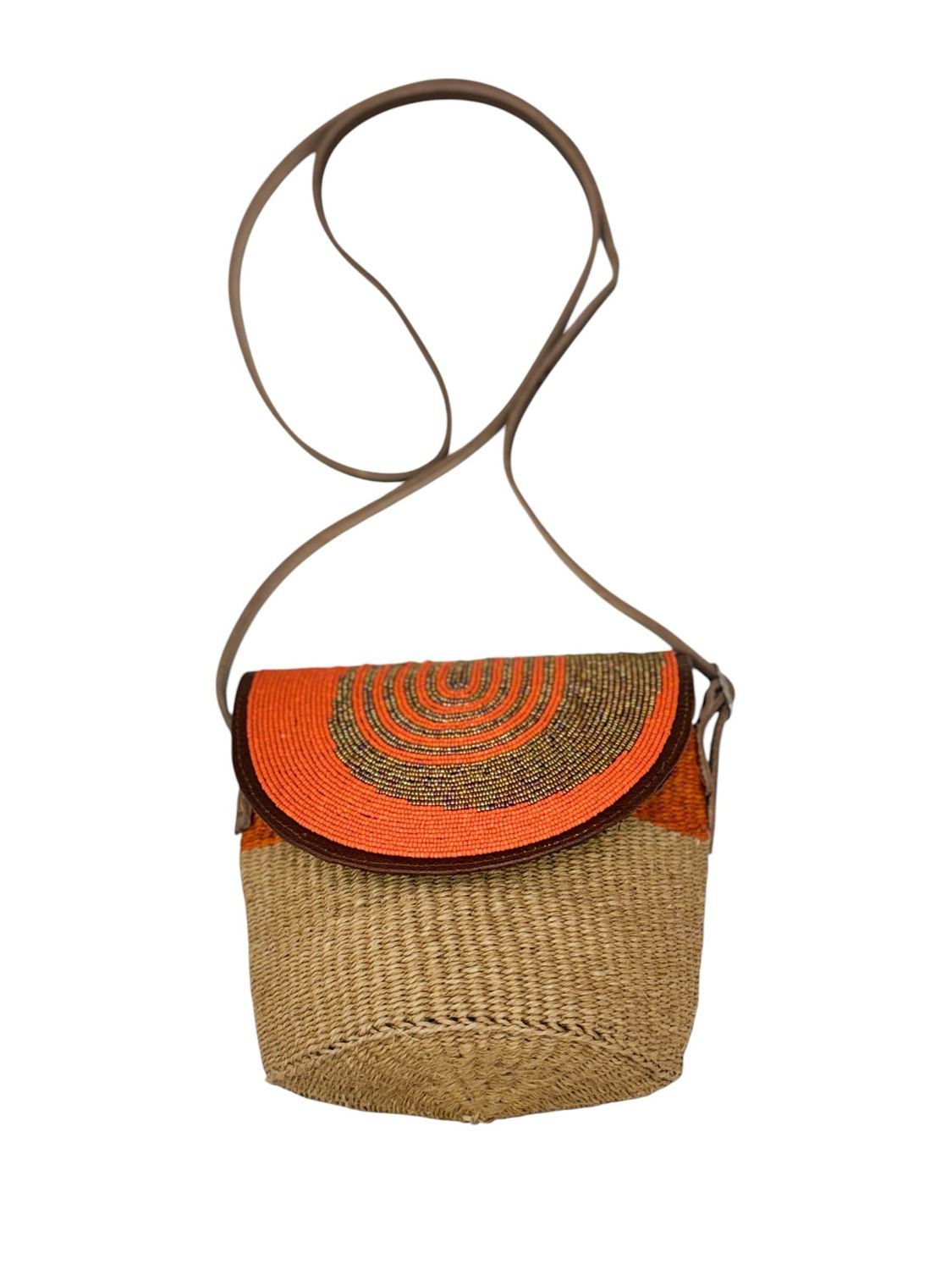 Bucket Tasche orange Sisal FRANKREICH ACCESSOIRES NEU Bucket Tasche orange Sisal FRANKREICH ACCESSOIRES NEU