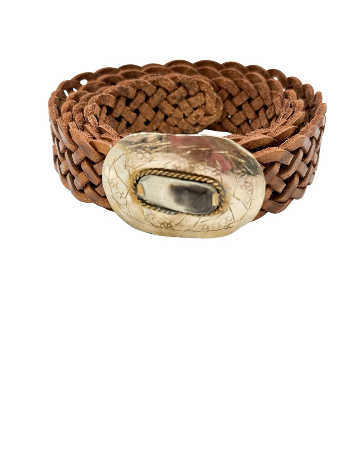 Ledergürtel geflochten mit Metallschließe SPANIEN NEU