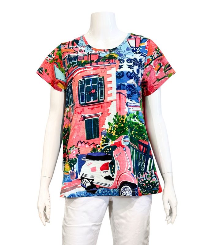 23097S Scooter Motivdruck Shirt ORIENTIQUE NEU