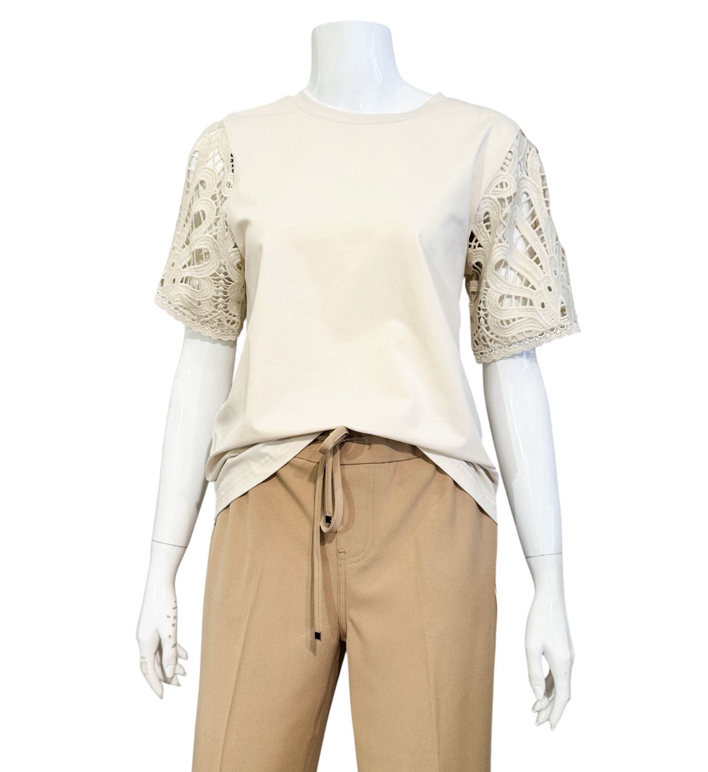 JONEY Shirt mit Spitzenärmel birch RINO&PELLE NEU